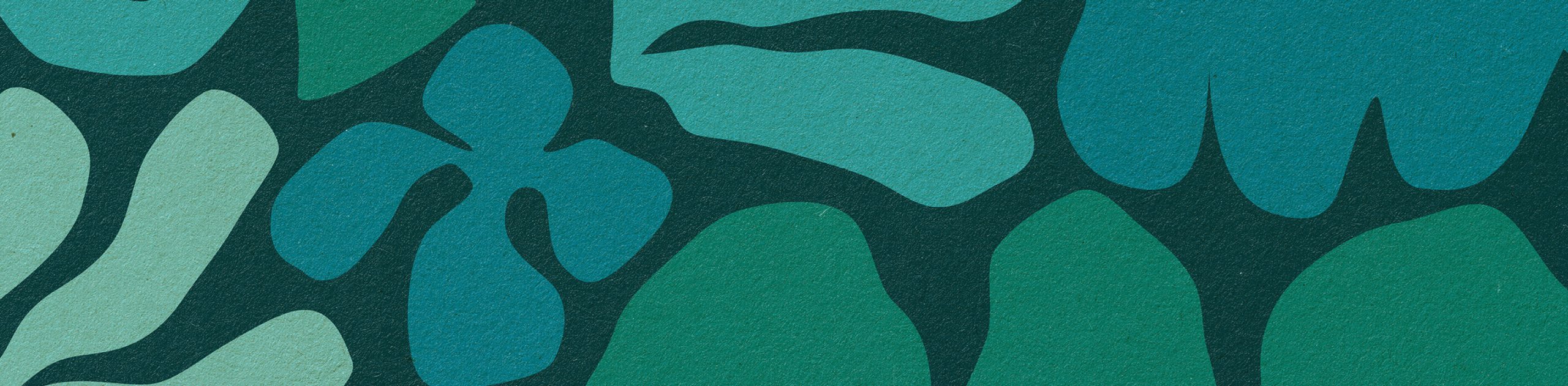A cool green variation of The Boldest Co branded pattern, the blobby shapes being inspired by 1960s design.