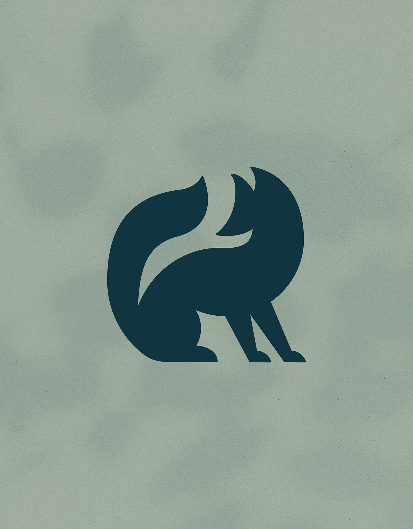 Brand identity fox icon created for botanical perfumery moss and brooke