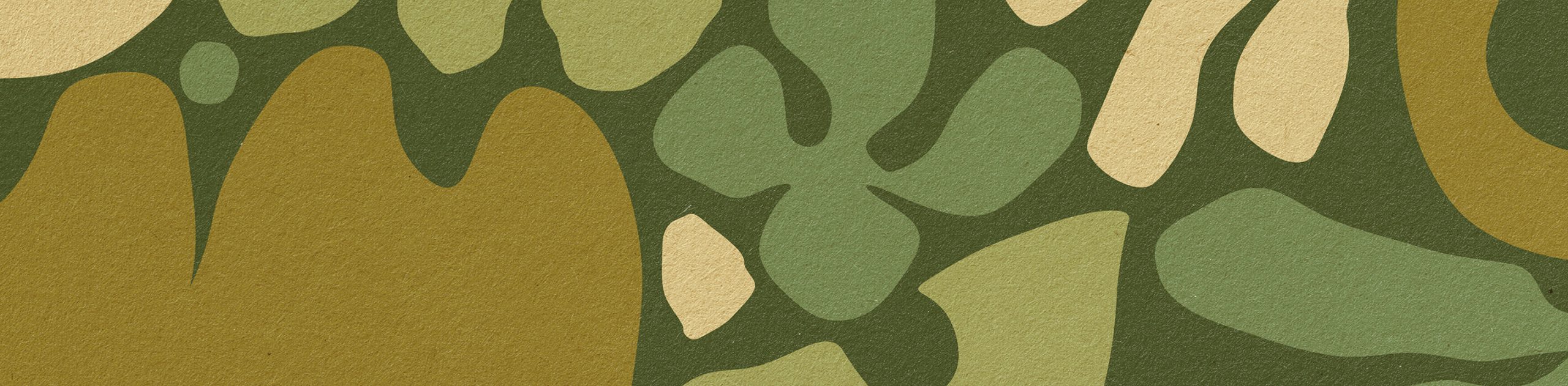 A khaki variation of The Boldest Co branded pattern, the blobby shapes being inspired by 1960s design.